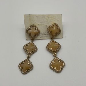 Mia collection gold tone dangle earrings new